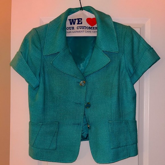 Size 10 teal/light green top and bottom - Picture 3 of 3